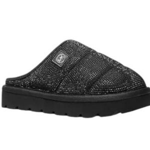 NEW MICHAEL KORS Women’s Winnie Crystal Slippers – Black Size 9M Slip-On Clog